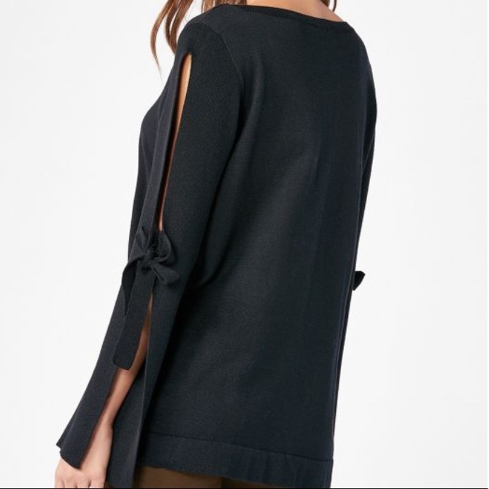 NWT Knit Sweater w/ Open Slit Sleeves & Tie detail - Picture 4 of 8